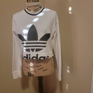 Adidas White and Black Sweatshirt